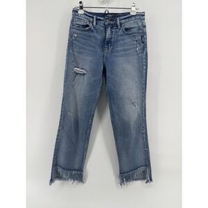Silver Jeans Womens 26x27 Blue Vintage Ankle Straight Medium Wash Denim Fray‎